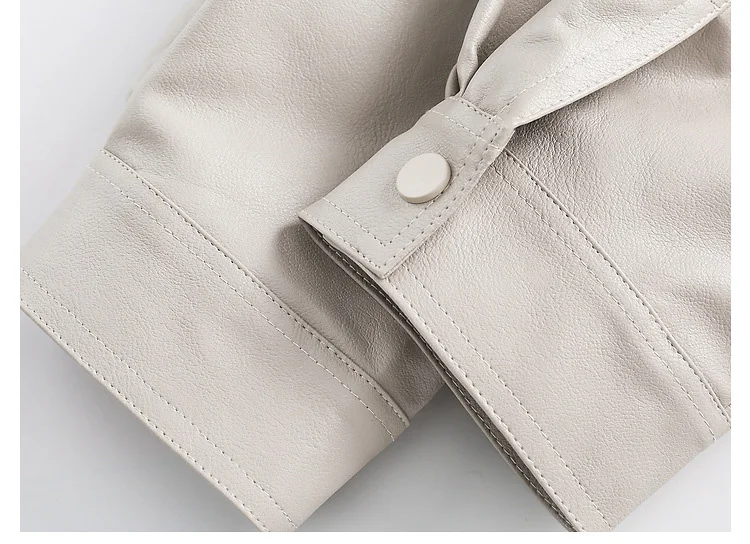 PU Leather Coat Unisex Moto Biker Jackets Bomber Jacket Cardigan Outfits Brown Faux Leather Jacket