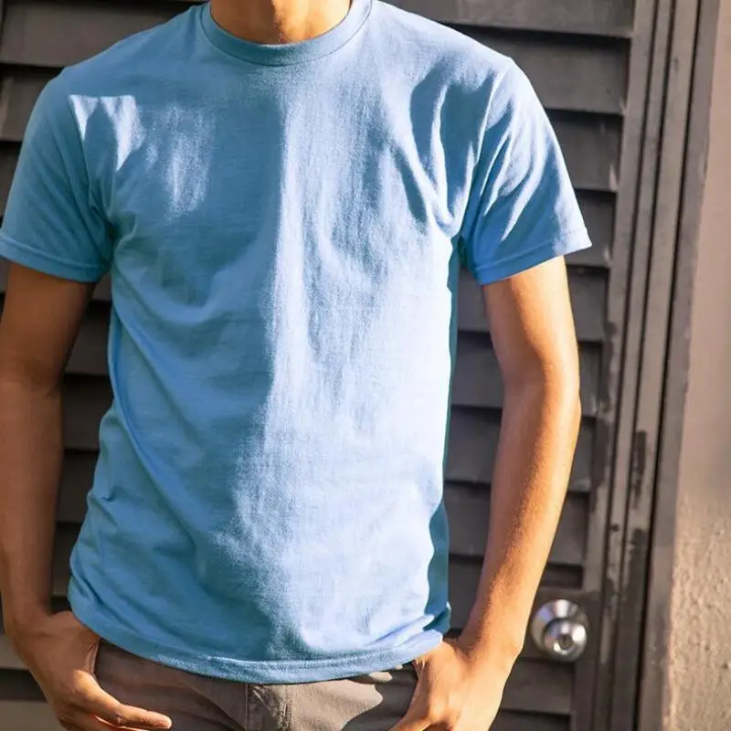 205GSM Combed Ring Spinning 100% Cotton Custom t Shirt 200gsm Supplier Muscle Fit Seamless Bamboo Fabric T-shirt for Men Women