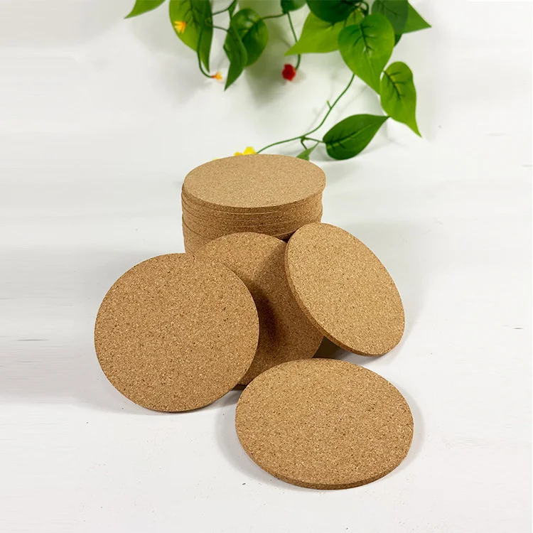 Wholesale Price Heat Resistant Pad Wood Round Shape Cork Coaster Tea Drink Wine Coffee Cup Mat Pad