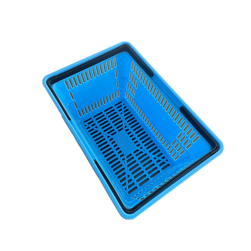 Convenient Supermarket Trolley Baskets Collapsible Plastic Laundry Basket Shopping Baskets