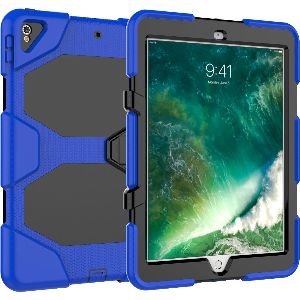 For iPad air 3 10.5 inch kids tablet rubber case with kickstand and screen protector