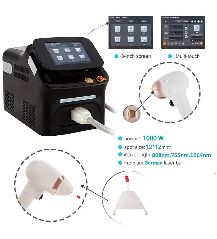 ADSS beauty salon equipment portable 808nm diode laser hair removal machine