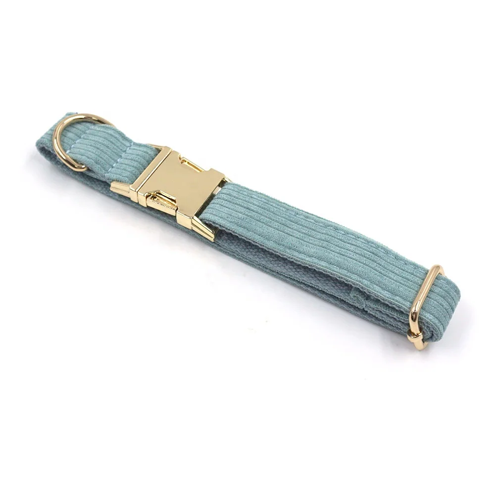 Top selling products on tiktok corduroy pet dog training collar custom engraved pet collar New-fashion colourful pet collar