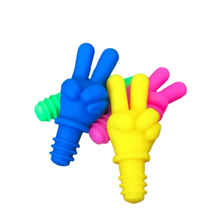 Custom Design novelty food grade material wine stoppers printing logo animal design silicone bottle stopper