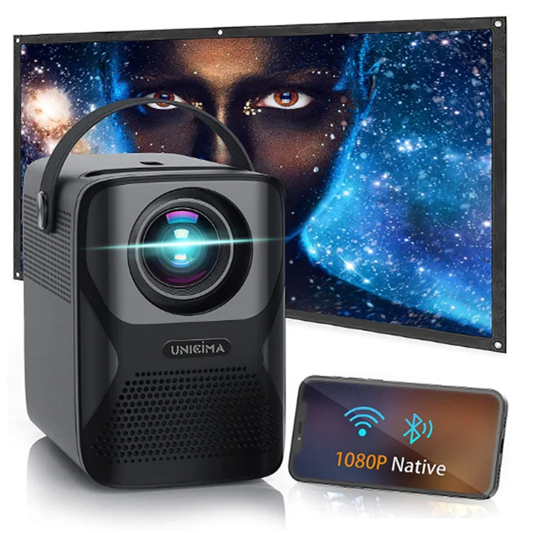 WiFi Video Projector 1080P support zoom 4D trapezoidal correction 7500 full HD portable Mini movie Projector for IOS/Android/Pc/