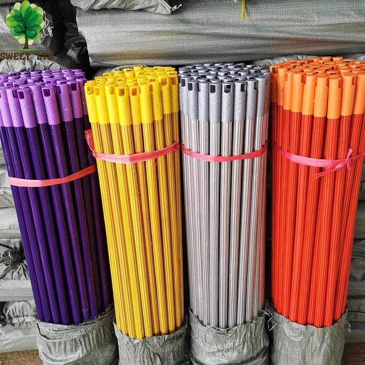 Guangxi factory wholesale wooden broom stick mop handle with italian screw