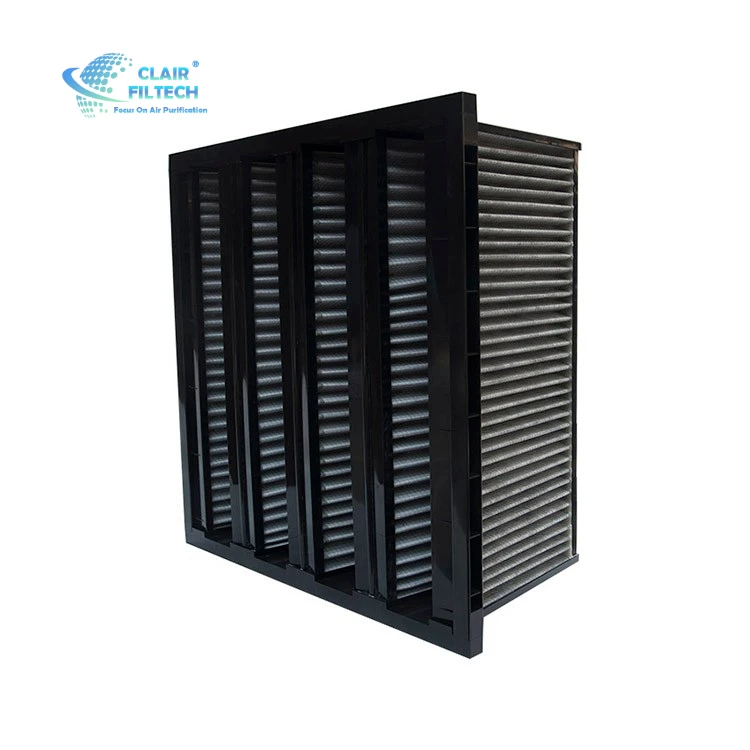 Мини-плиссированный компактный 4 В банковский воздушный фильтр F7 пластиковая рамка V