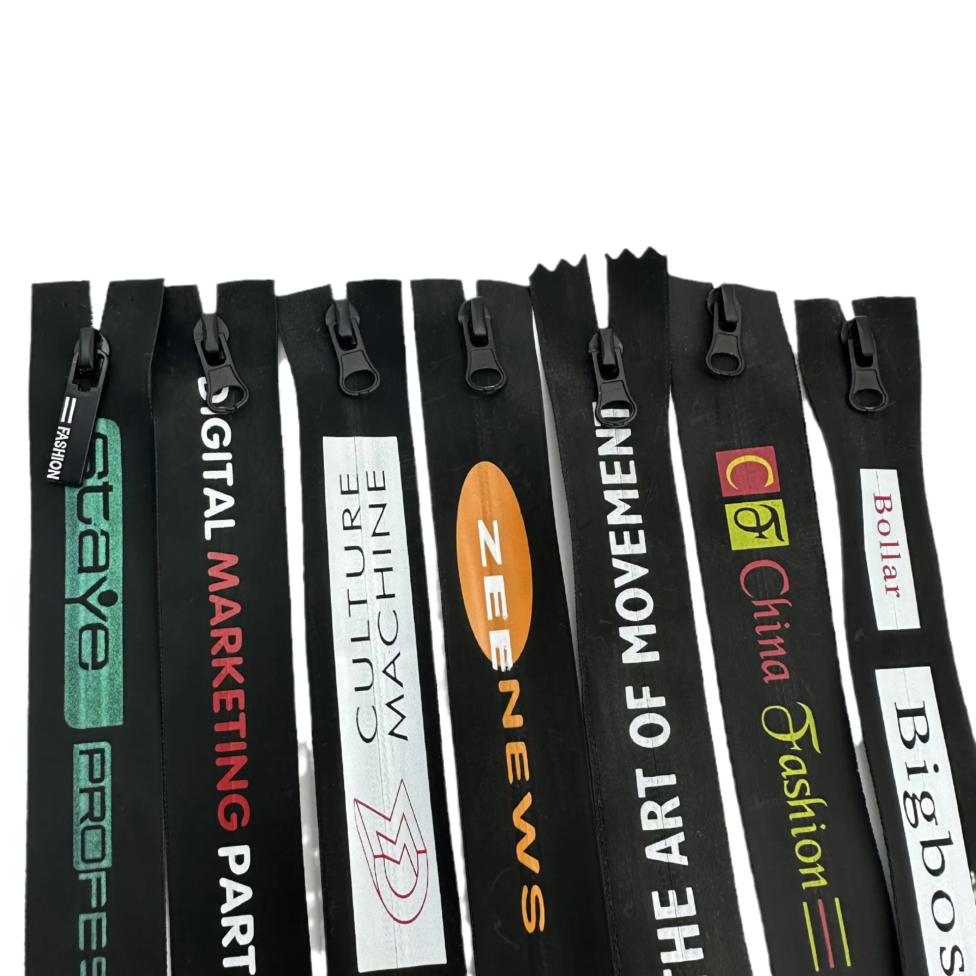 No. 3 No. 5 Korean zip printing pattern closed tail raincoat waterproof zipper code pu