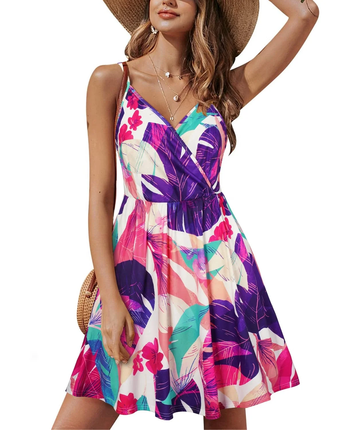 Womens Garment Sexy Slip Dress Custom Print Summer Casual Swing Sundress