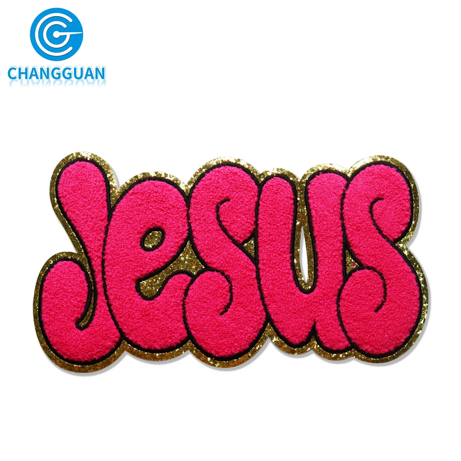 Hot Selling Festivals Large Jesus Cross Iron On Easter Chenille Patches For Clothing Custom Amen Embroidery