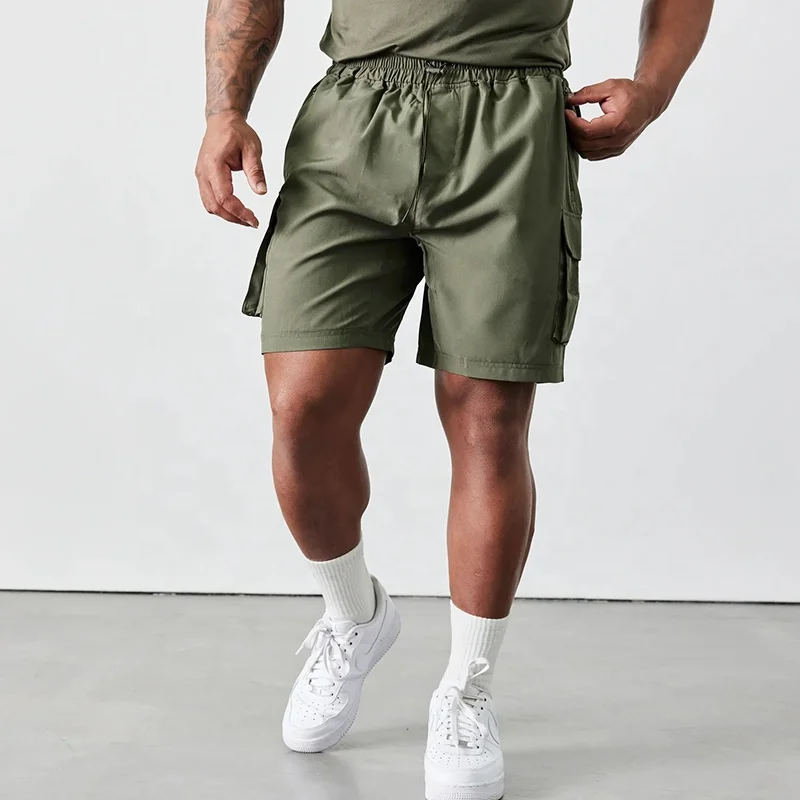 Ruifei Garment men four way stretch polyester custom design utility aesthetic cargo shorts with zipped pockets