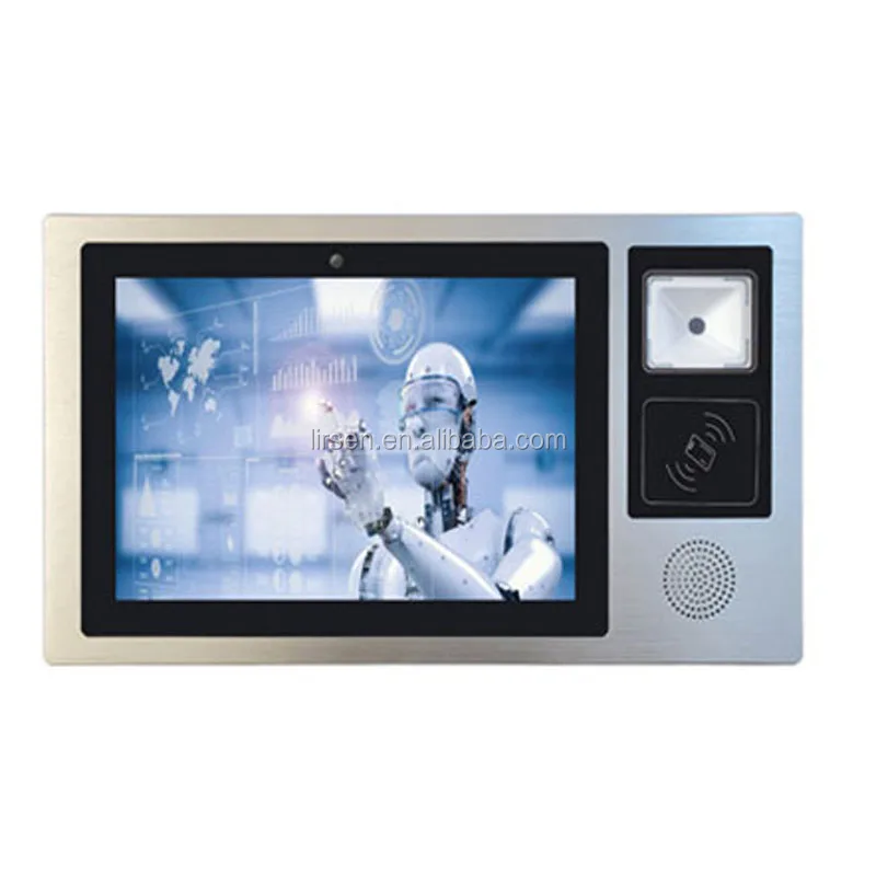 10.1 Inch Android PCAP Touch IP65 Front Panel 4G Wifi NFC Barcode All In One PC LED Backlight LCD Screen Intercom Industrial PC