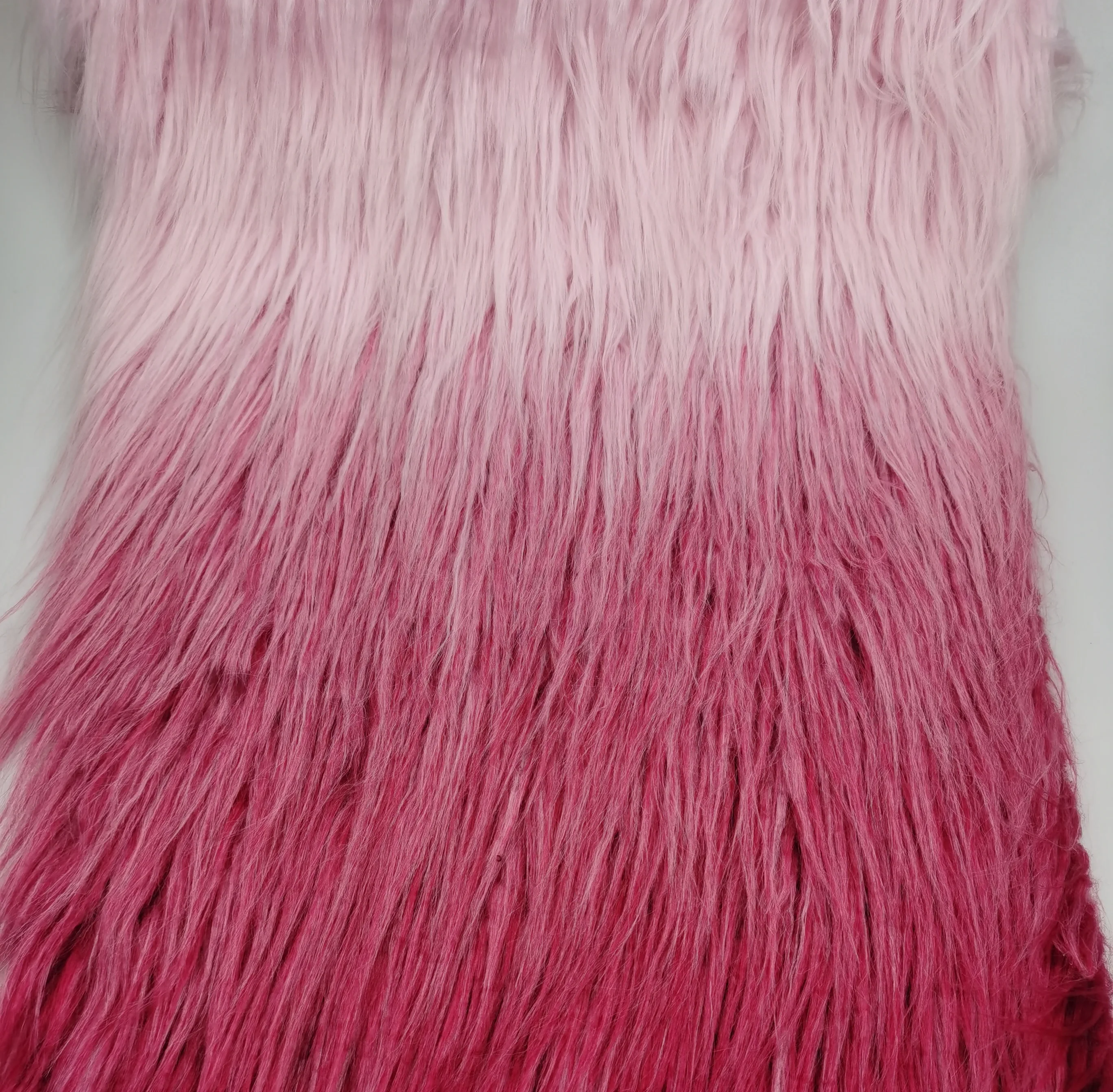 Gradient Jacquard High Pile Faux Fur Fabric for Garment/ Home Textile/ Toys