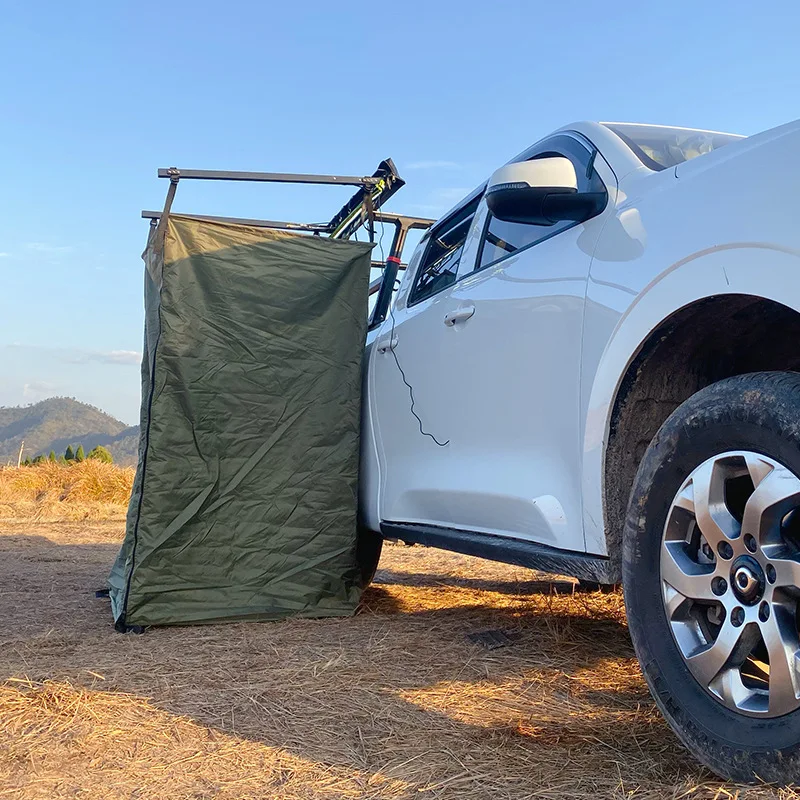 Outdoor 4X4 trailer camping car roof side dressing toilet shower tent with light