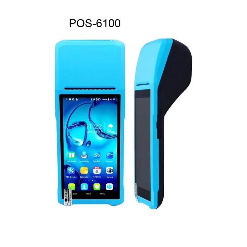 5.5 inch 4G portable wireless handheld QR code scanning printer Android POS with 58mm thermal printer zj6100