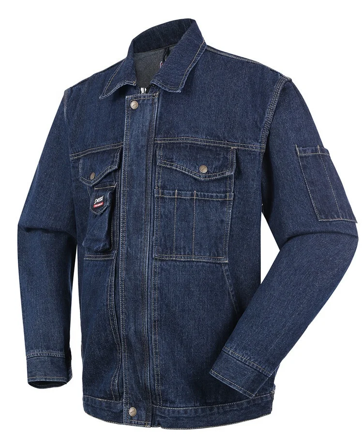 Oem Custom wholesale Streetwear washed ripped winter Wear resisting antifouling plain blue men denim jean jacket