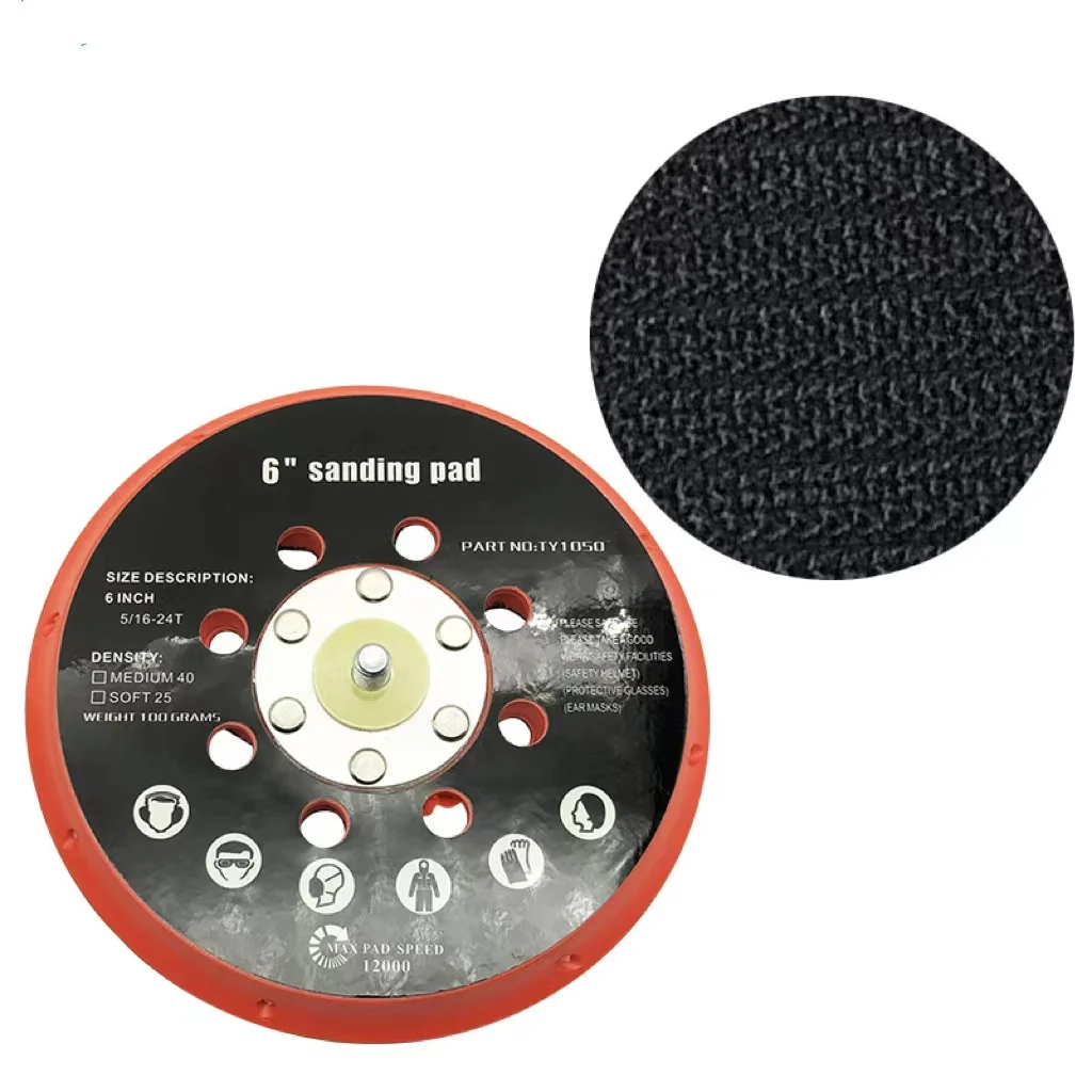 Professional 5Inch Hook and Loop Backing Plate 6 Inch Dual Action Polisher Backing Pad Sanding Disc DA Buffing Backer Plate OEM