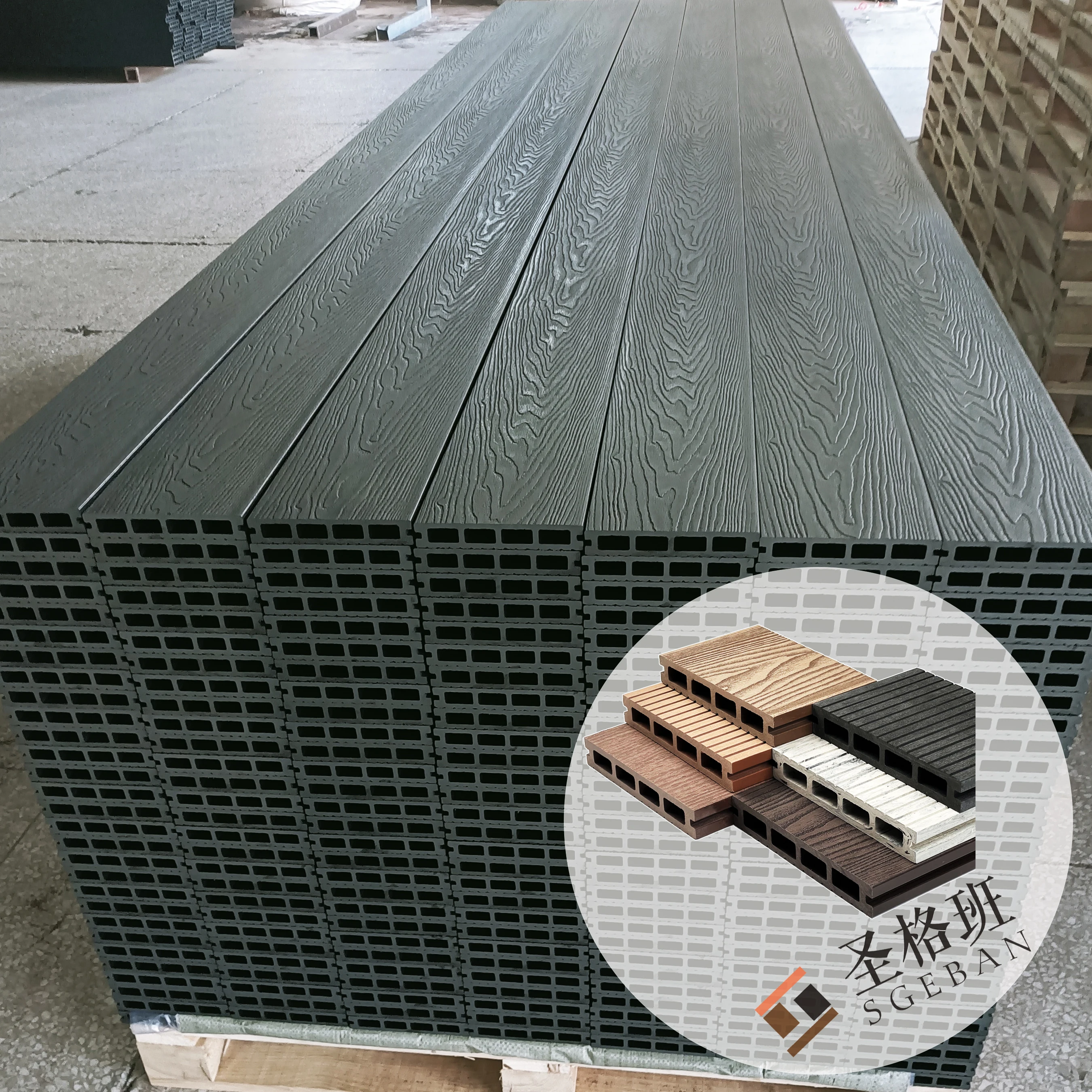 Cheap 3d Embossing Engineered Design Exported Timber wood plastic composite for Patio/Garden wpc floor