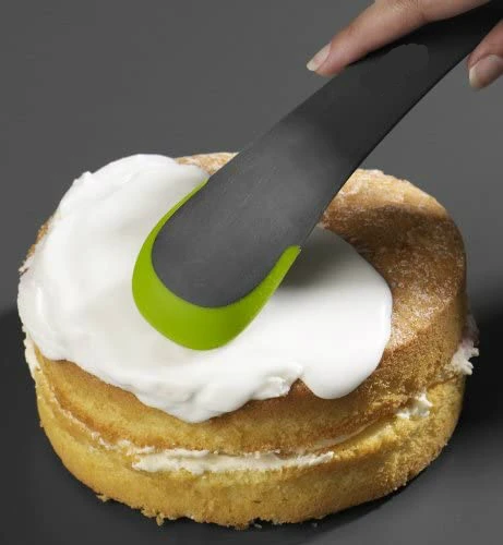 5 In 1 Kitchen Utensil Tool Slotted Solid Spoon Spatula Turner Slicer All In One Space Saving Gray Plastic Silicone Spoon