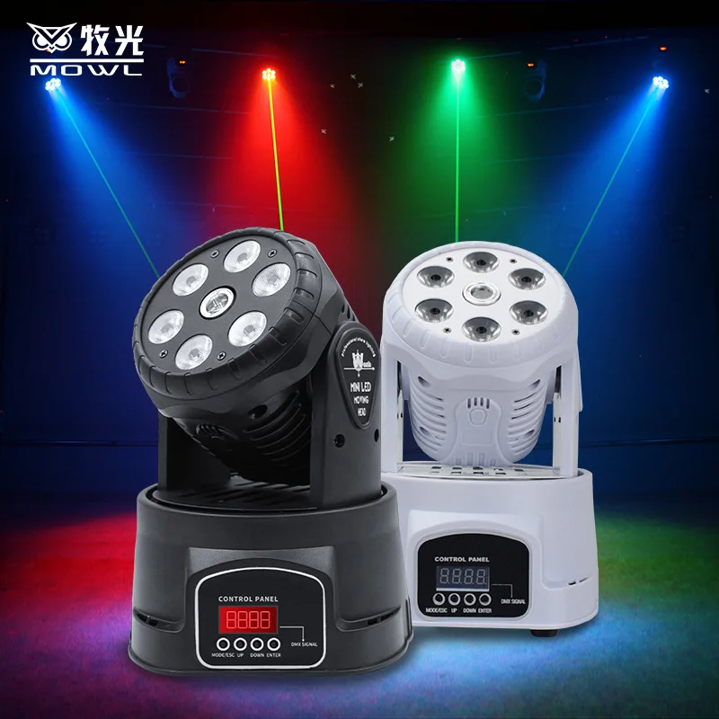 Stage DMX Lighting 7x10w RGBW 4in1 Laser LED Wash Moving Head Light