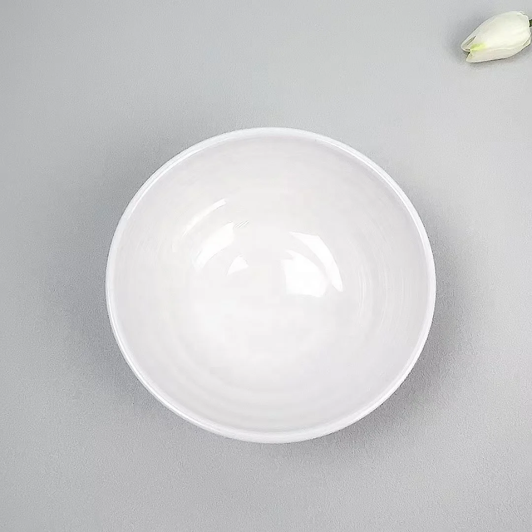 Home and kitchen durable melamine white serving noodle bowl melamine white fruit bowl  custom melamine salad bowl for restaurant