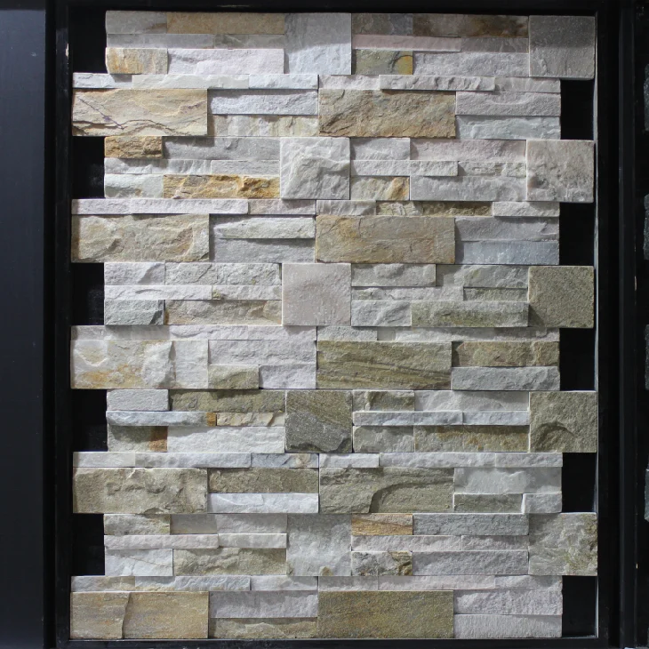 Outdoor Decorative Tiles Natural Slate Culture Yellow Wall Stack Stones Cladding Loose Raw Veneer Panel Slate Stone