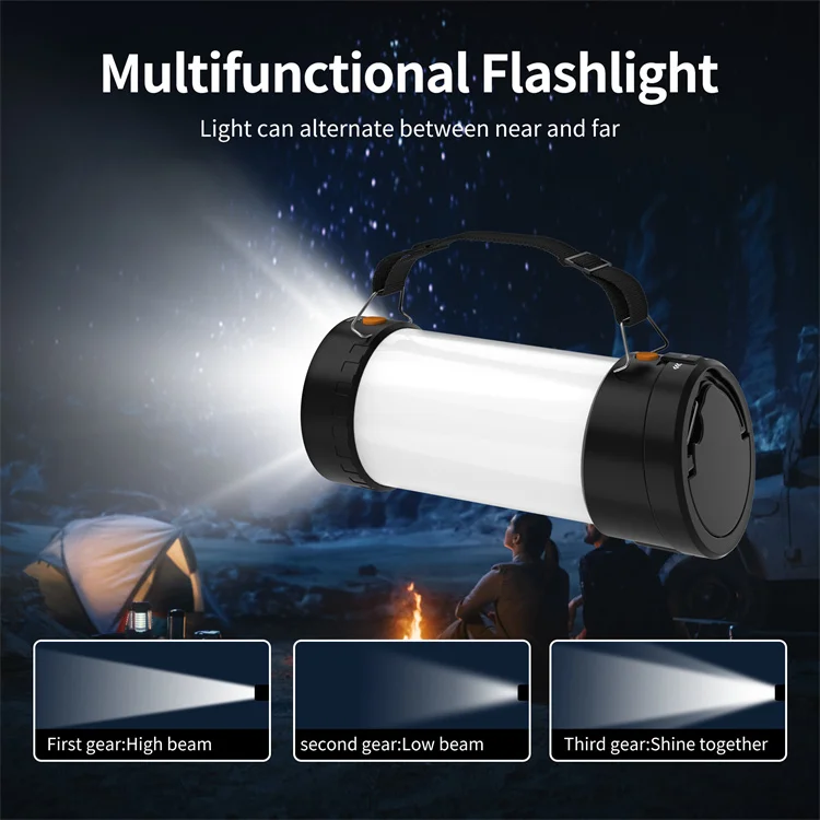 LED Camping Lantern Flashlight Spotlight Rechargeable Portable Outdoor Emergency Multifunctional Waterproof Searchlight