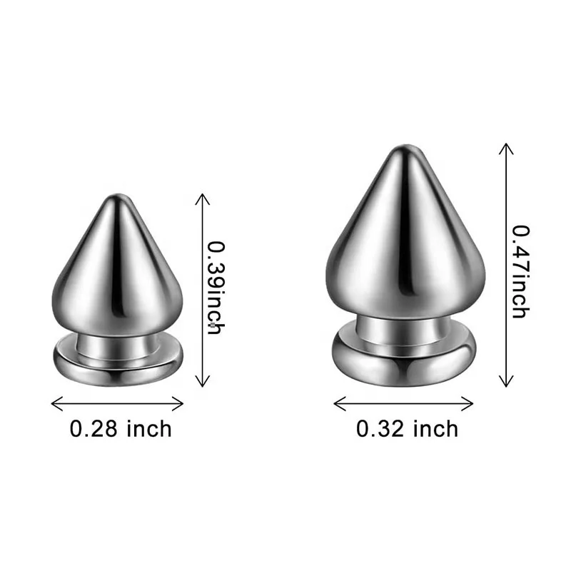 Multiple Sizes Cone Spikes Screw back Studs Rivets Metal Tree Spikes Studs for Punk Style Clothing Accessories
