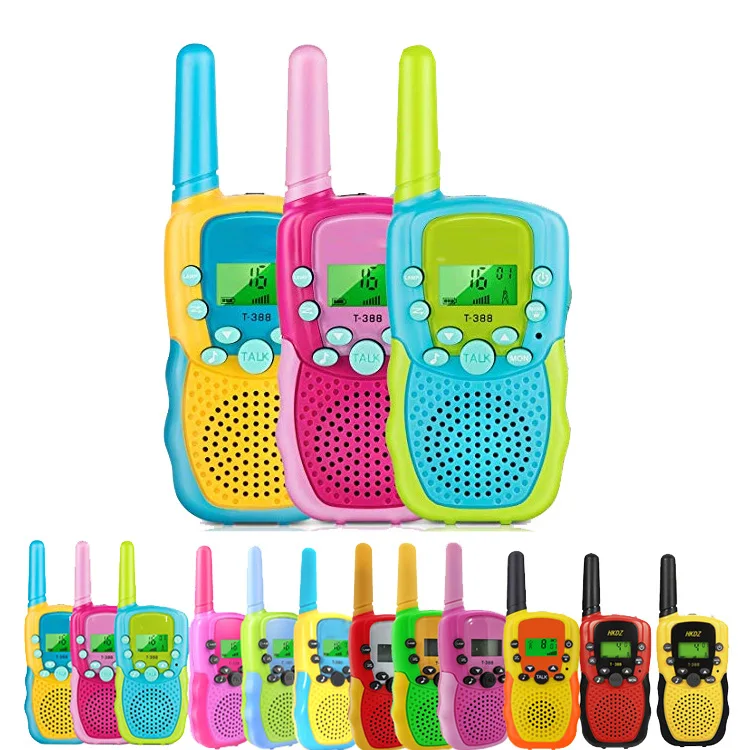Hot Sale T388 Kids Toy Walkie Talkie Two Ways Radio 3km Range 22 Channels Built In Flash Light For Girls Boys
