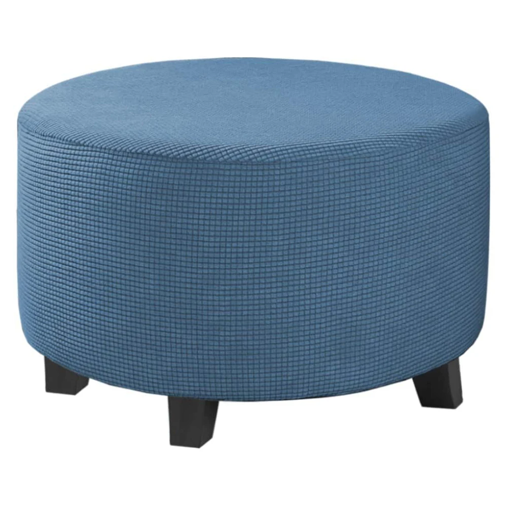 Factory Price Round Ottoman Slipcover Footstool Protector Covers Large Size Storage Stool Ottoman Covers Stretch