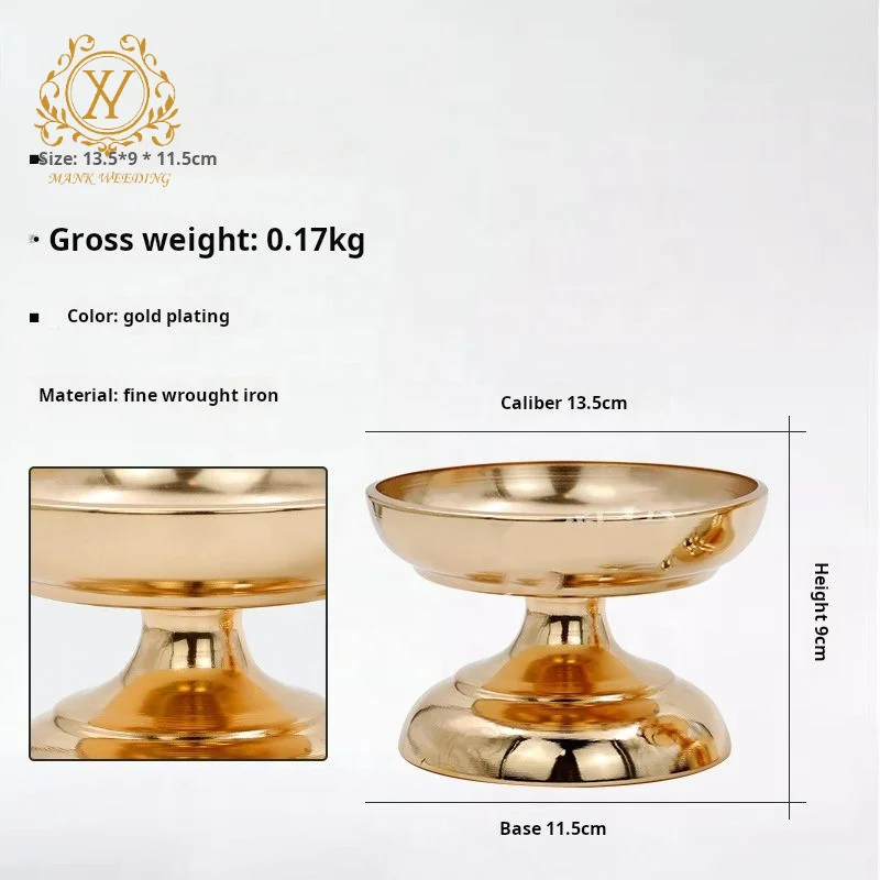 Decorative Tabletop Flower Stand Gold Fruit Bowl With Stand Small Gold Metal Wedding Centerpieces Vases Home Decoration