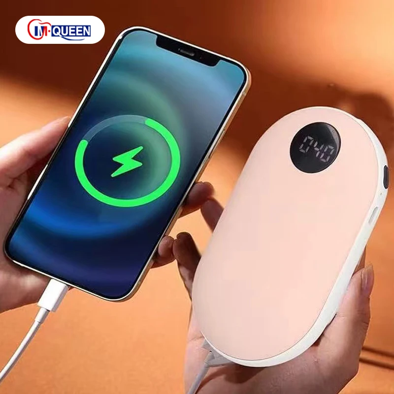 Hot Selling Mini Heater Size 5000mah Hand Warmer Power Bank With LED Digital Display Electric Rechargeable Hand Warmer For Phone