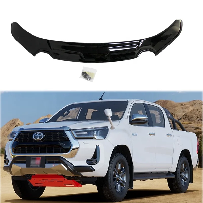 YCSUNZ 4x4  Cars Exterior Hilux Front Deflector Black Bonnet Guard For Toyota Hilux  2020 2021 2022 2023 Accessories