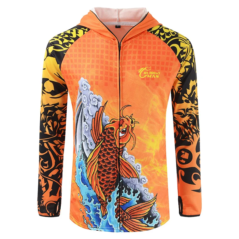 Outdoor Sportswear Custom Wholesale Comfortable fishing shirt hoodie Bass UV Protection printing long sleeve Fishing Suits