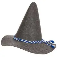 Blue Oktoberfest Hat with Feather Felt Costume Faux Leather Hat for Men and Women Halloween Party Favors