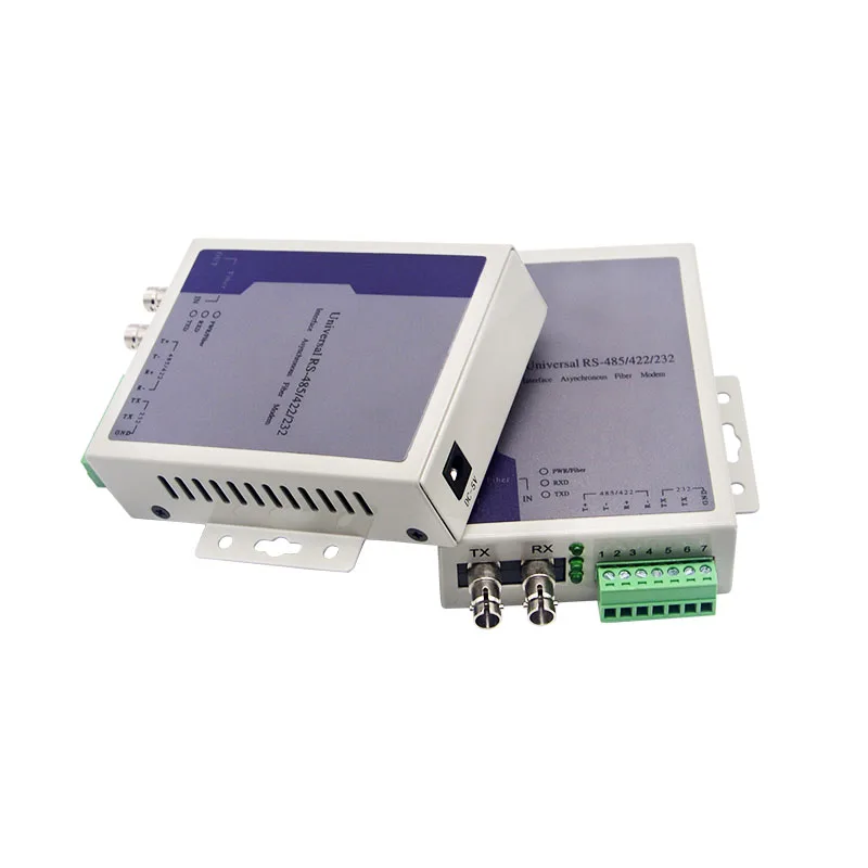RS485 RS422 RS232 Serial Data to Ethernet Fiber Media Converter Terminal Optic Modem Bidirectional Single-mode Double Fiber ST