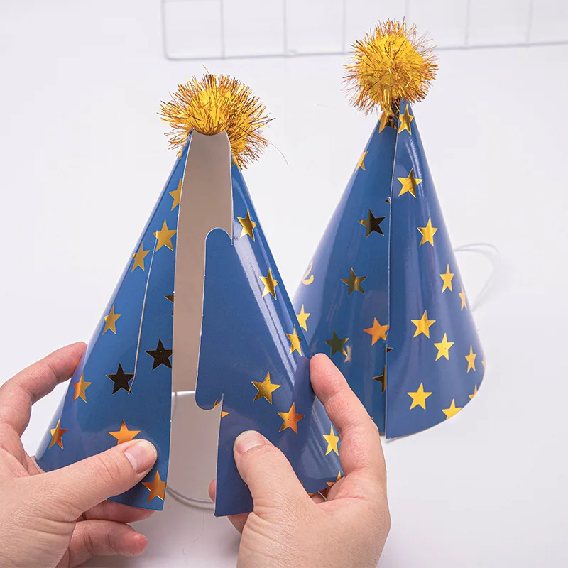 birthday hats kids boy girl pink black birthday party decorations happy birthday paper hat prince princess crown