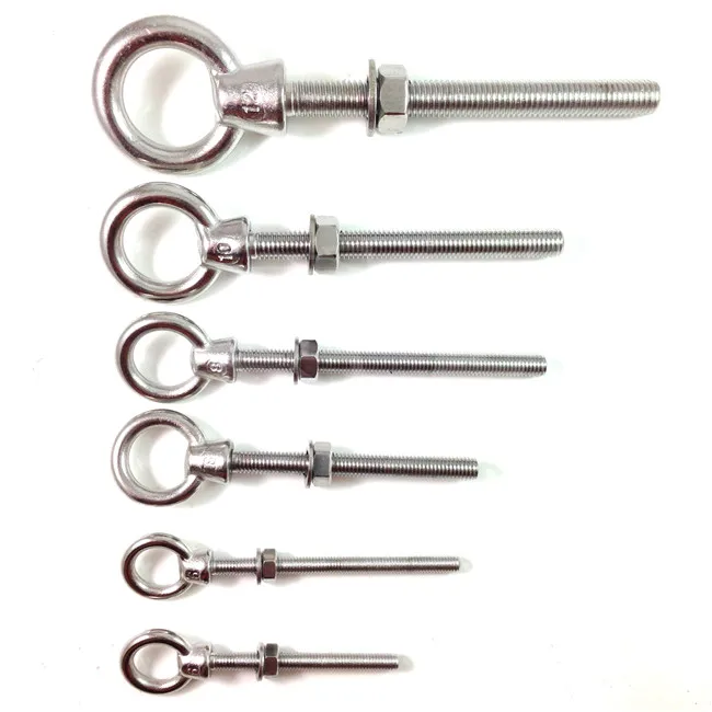 binzhou stainless steel swivel m10 eye bolt wing with double washer and nut for cable railing fitting