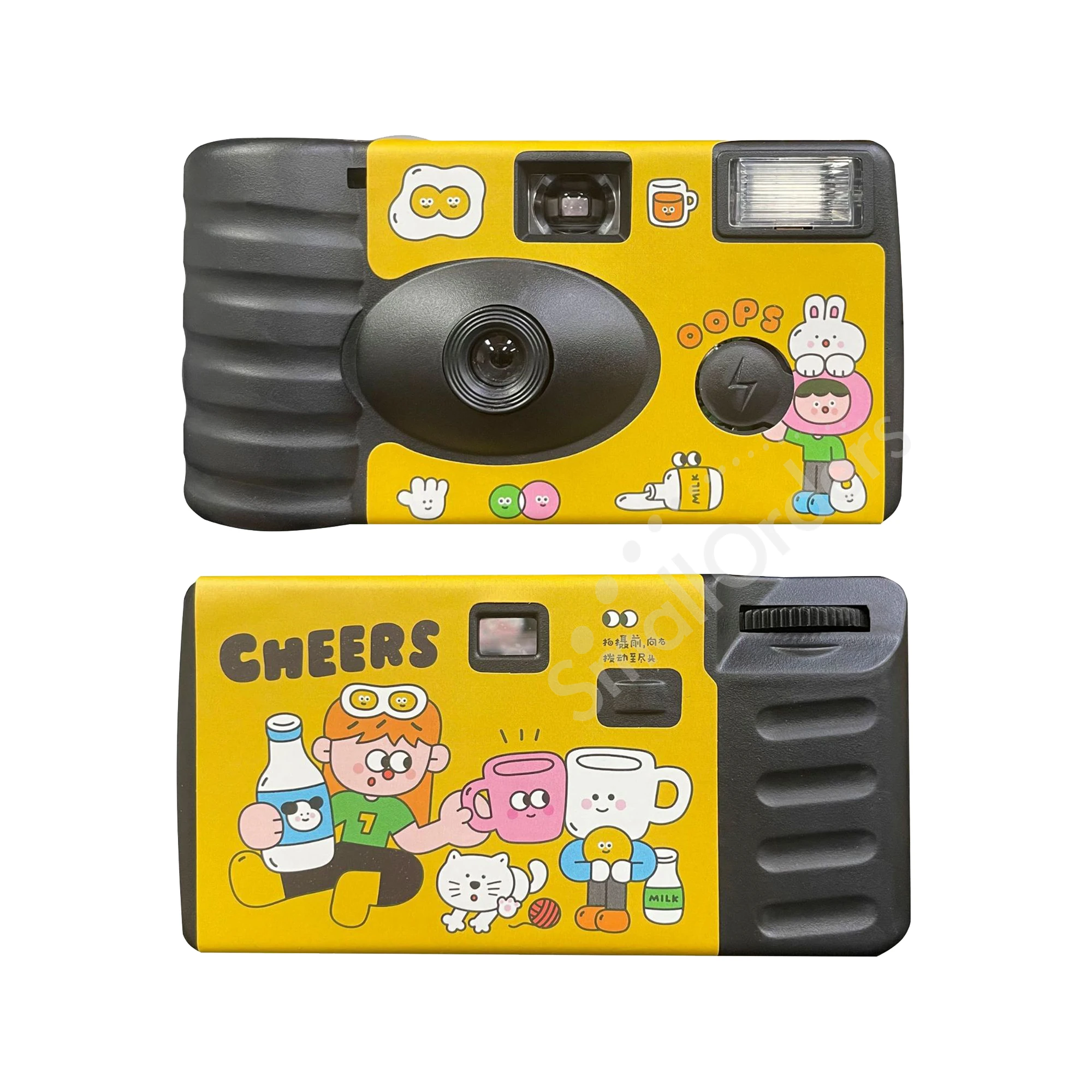 Wholesale other promotional party supplies 35mm film disposable camera with flash digital cartoon logo printed single use camera