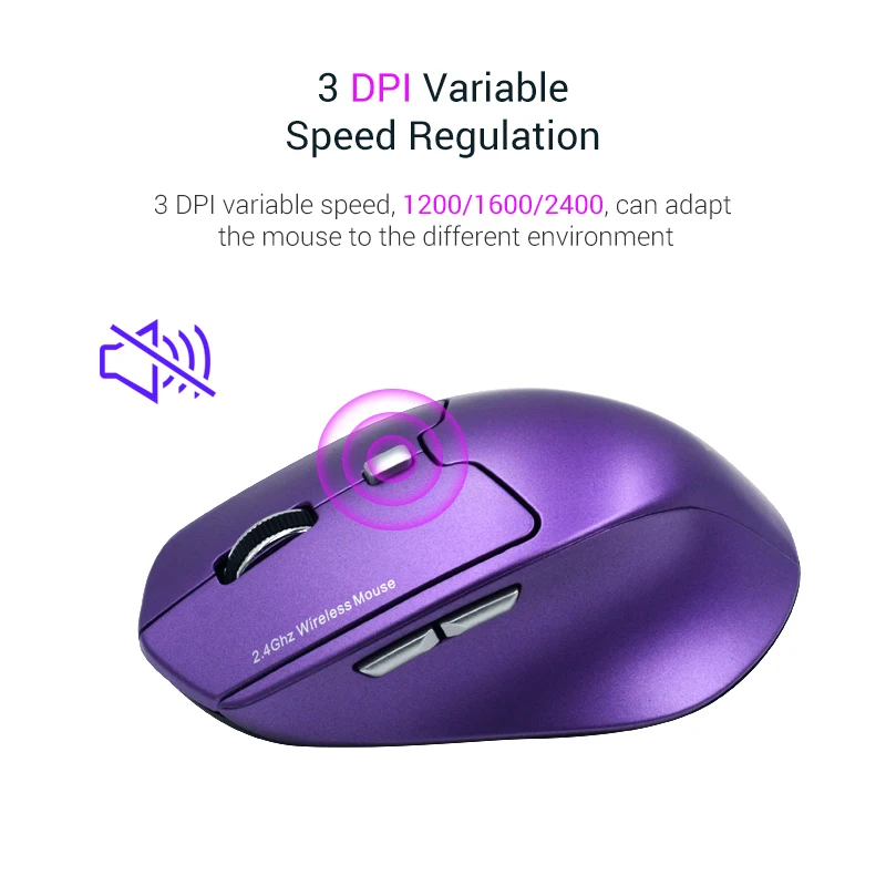 2.4G Wireless Optical Silent Mute Mode Mouse Gamer Light Gaming PC Mouse