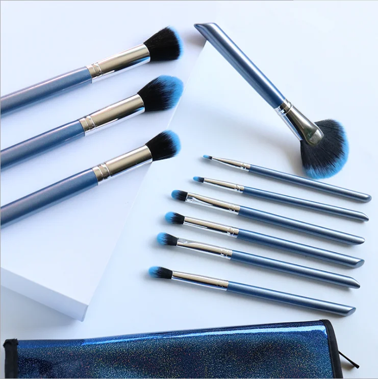 2023 New Design Starry Sky Blue Makeup Brush Set With Case