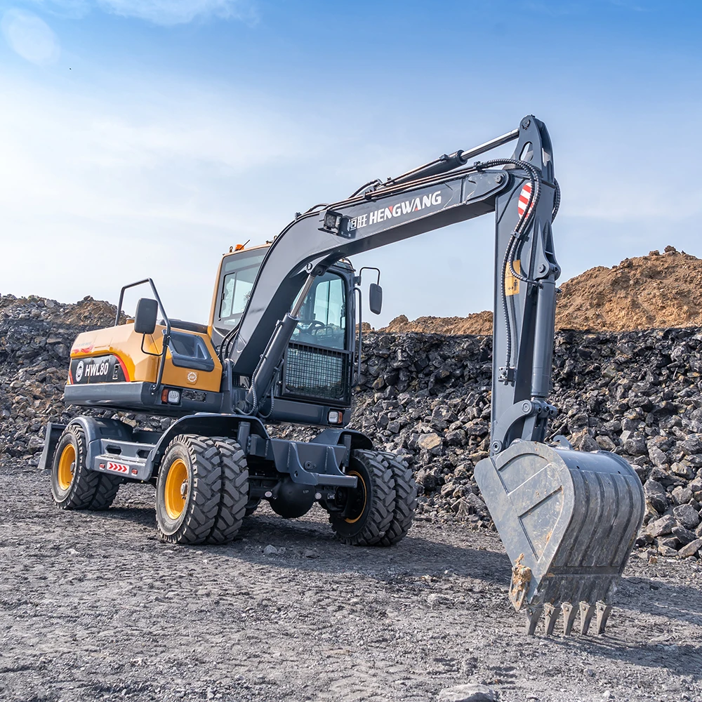 PROMOTION!! 8ton Earth-Moving Machinery wheel excavator machine for construction with 0.4m3 Bucket Capacity