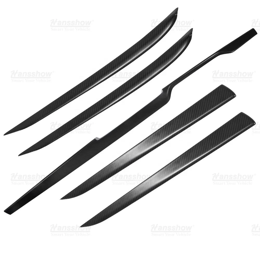 2022+ Model S/X Interior Carbon Fiber Dashboard Cover & Inner Side Front/Rear Door Panel Trim Kits For Tesla Accessories