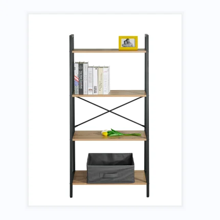 Wooden Family Bookshelf Factory Cheap Modern Simple Customized PVC Wood Bookcase Style Time Living Room Finish Furniture Pcs FUJ for furniture