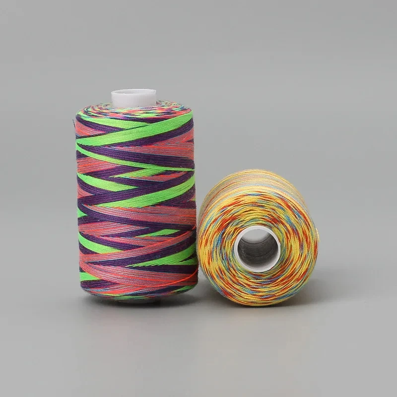 New High Quality Sewing 1000 Yards Rainbow Gradient Line Colorful Polyester Thread Suitable For Sewing Needlework