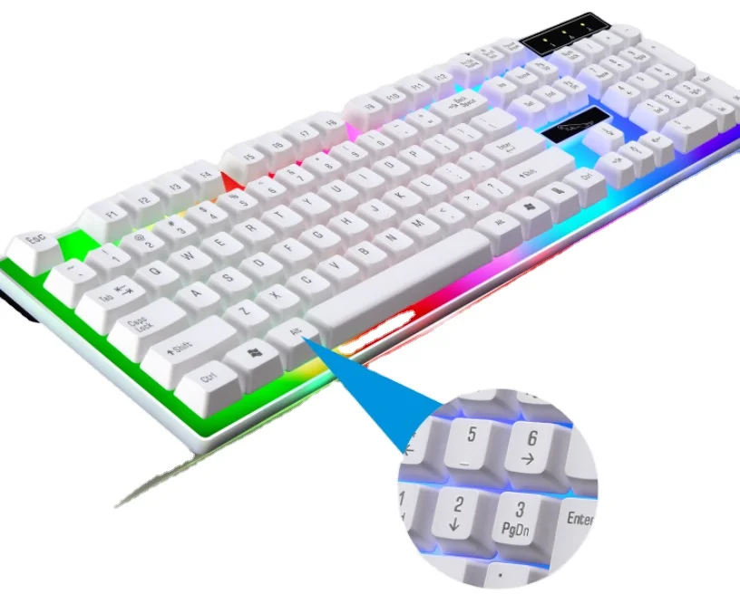 Gaming manipulator keyboard and mouse set wired USB luminous character keyboard and mouse set