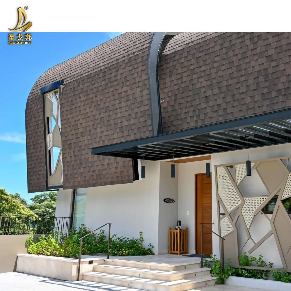 Impact-Resistant Roof Asphalt Shingles Bitumen Roofing for Resorts Villas Cottages and City Apartments