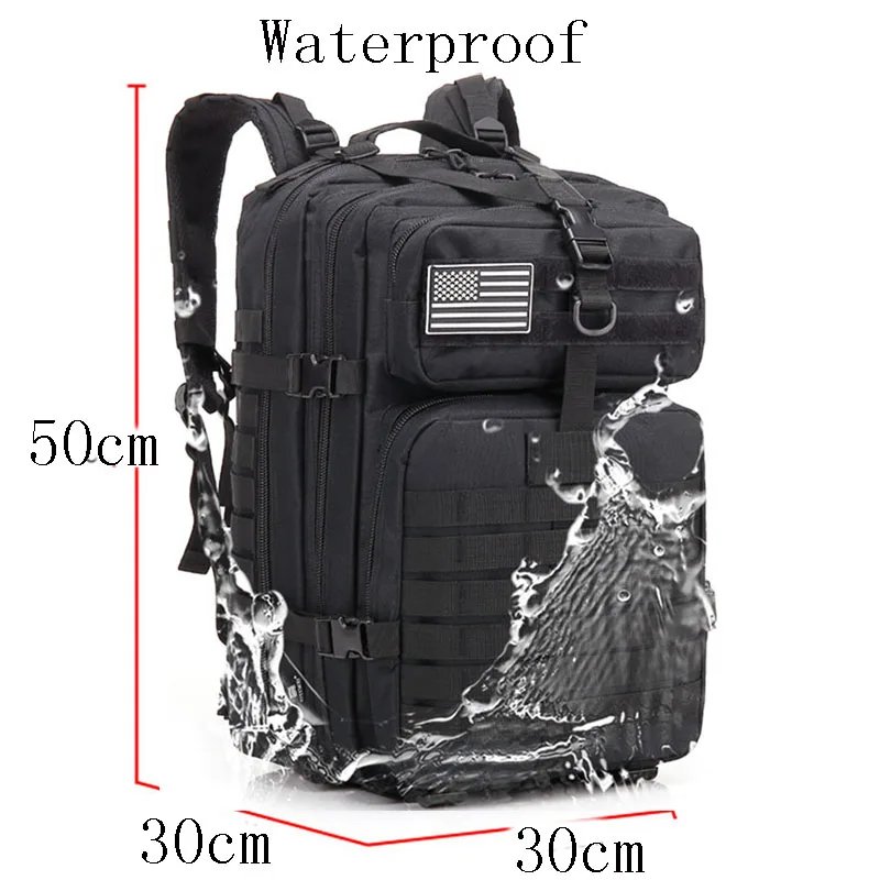 45L Camouflage Oxford Climbing Camping  Travelling Oxford Molle Rucksacks Hiking Tactical Backpack