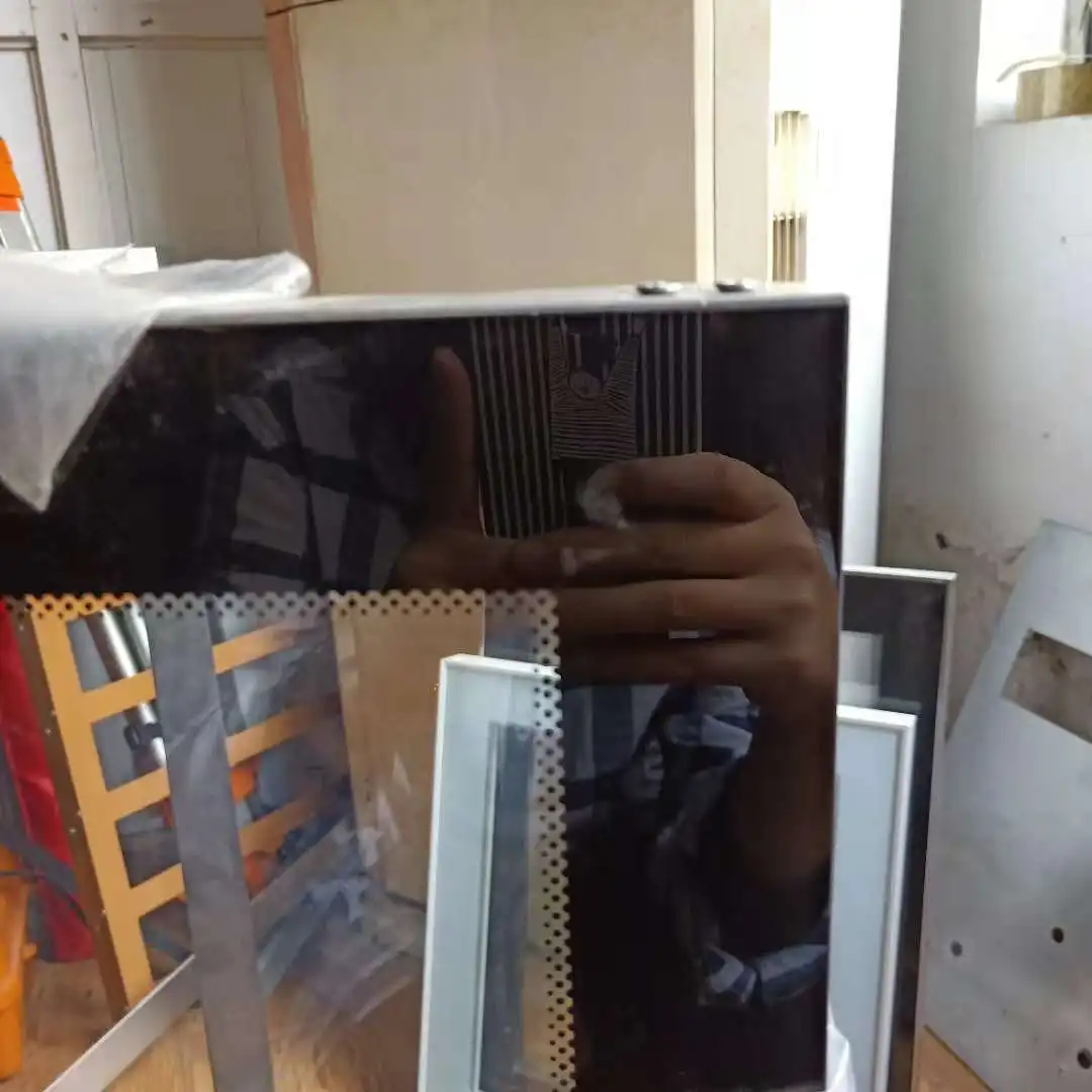 Custom Frameless Mini Fridge Black Glass Door