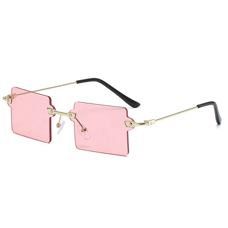 Women Fashion Shades Uv400 Super Sunglasses Trendy Rimless New Sunglasses for Summer 2022